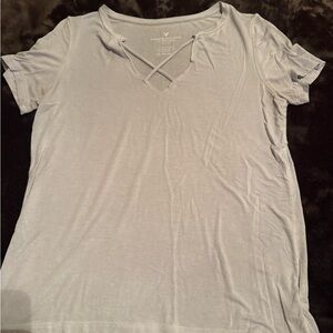 American Eagle Outfitters Light Gray Short Sleeve Tee